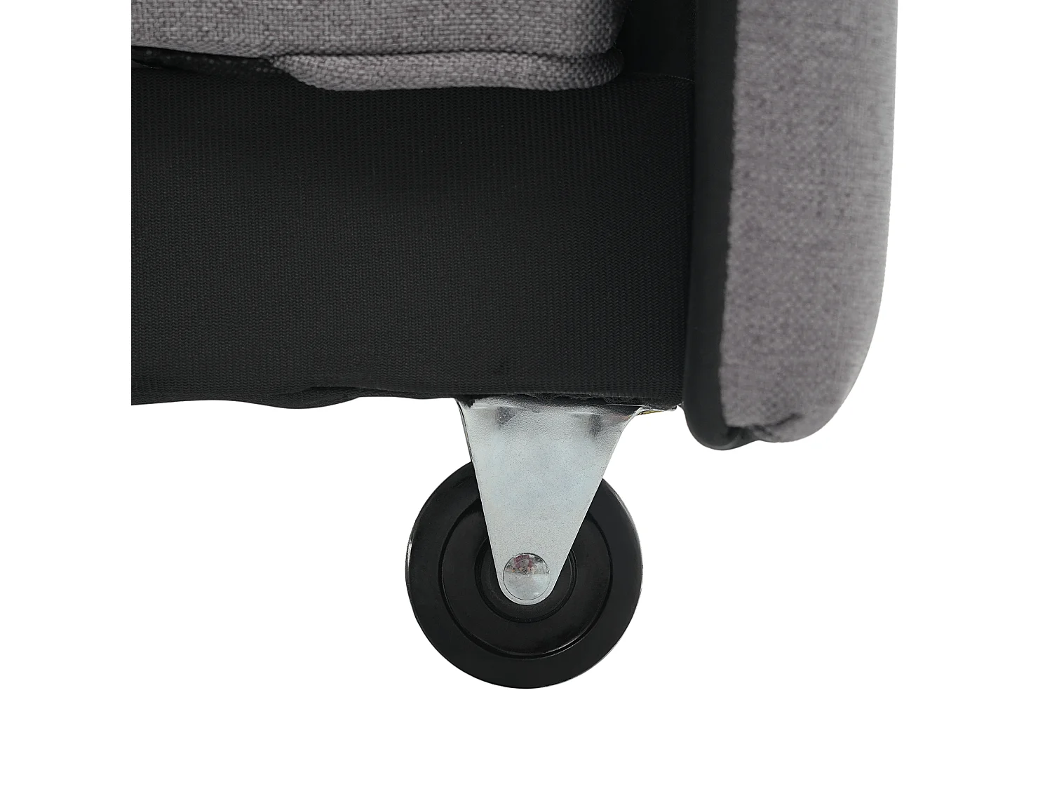 Canapé convertible 127x75x94 cm, dossier réglable 3 positions, 2 coussins, mousse, gris antique