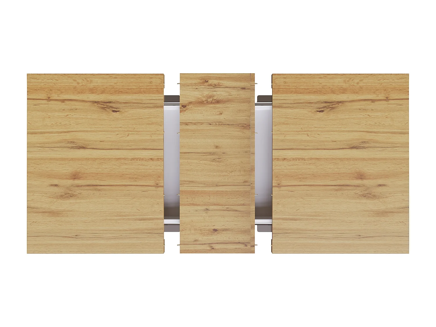 Table à manger 110x70x76 cm, extensible à 140 cm, rangement 2 étagères, poignées dorées, MDF blanc