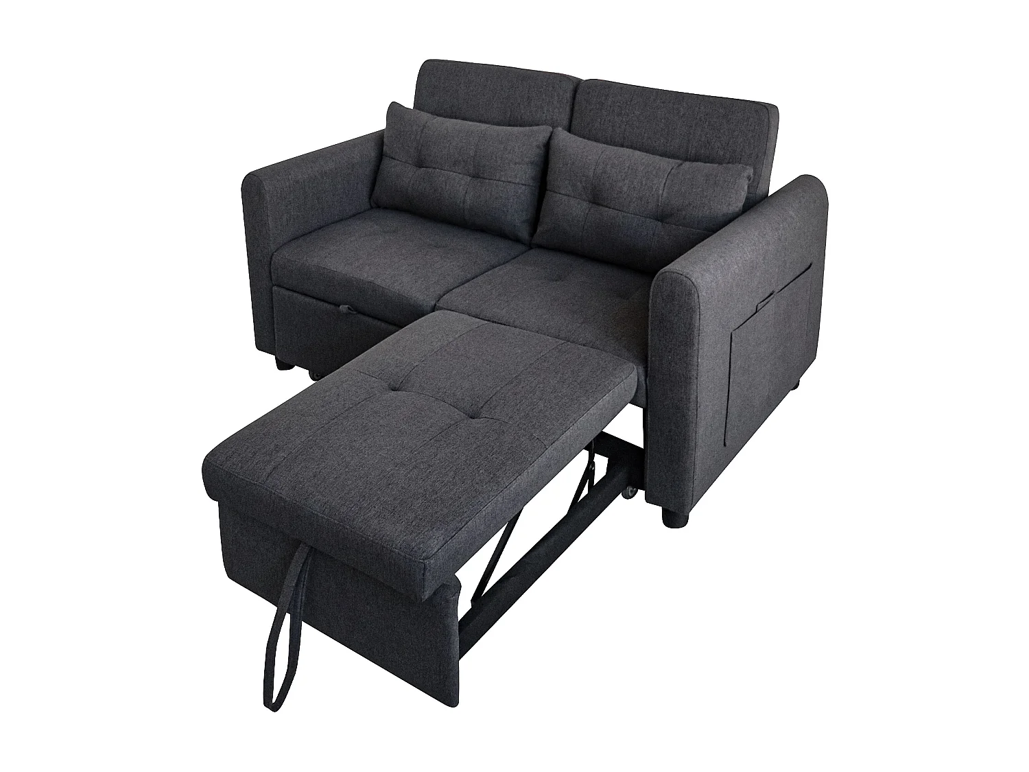 Canapé d angle transformable en L montage facile coussins inclus assise haute densité gris