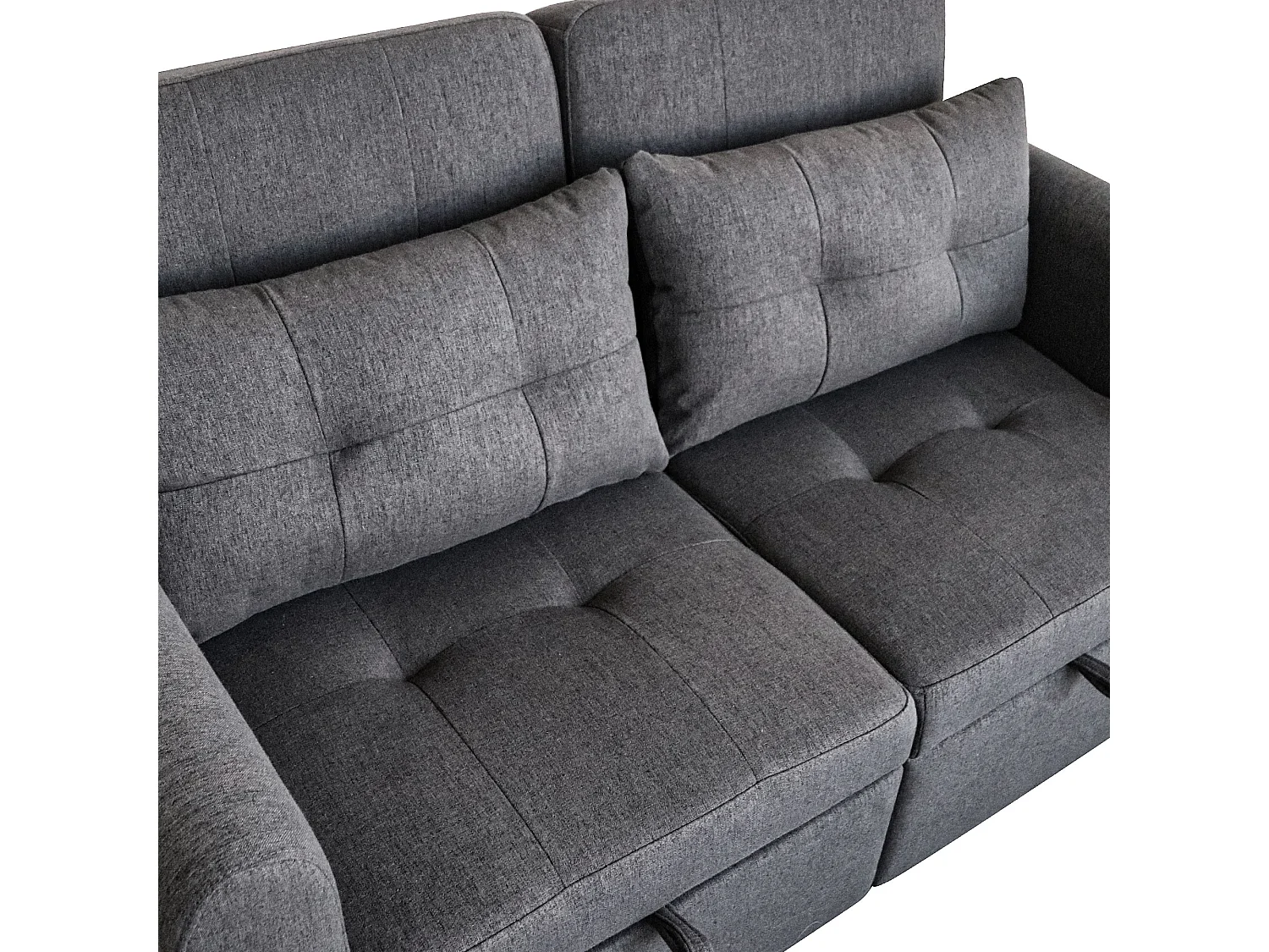 Canapé d angle transformable en L montage facile coussins inclus assise haute densité gris