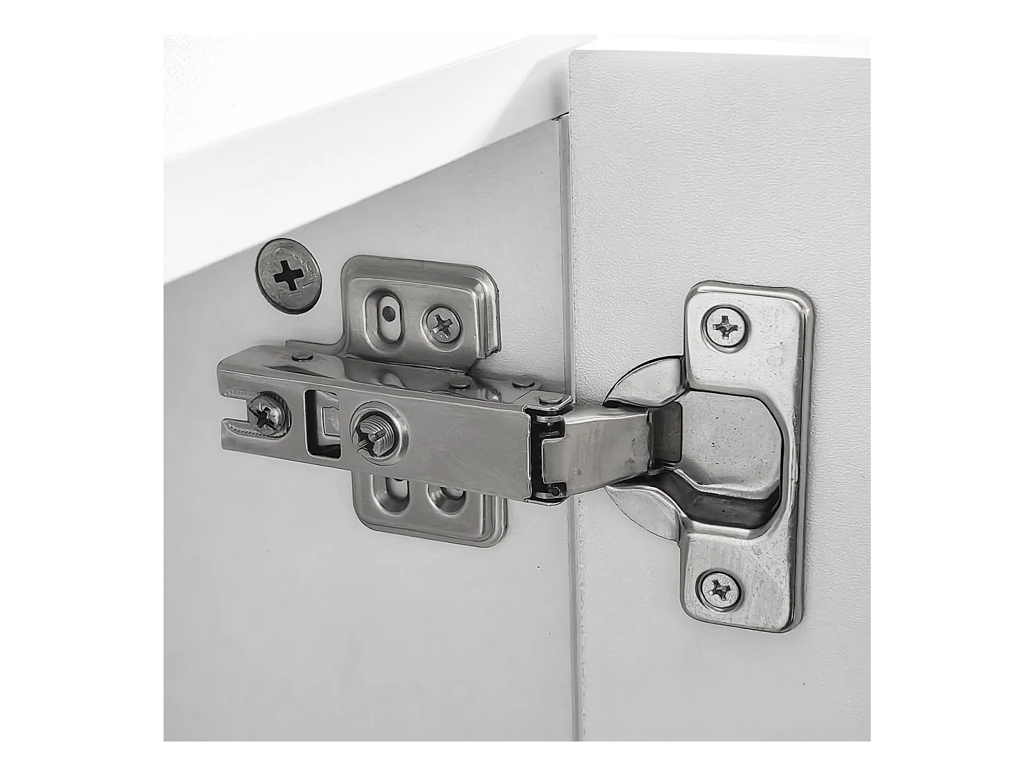 TV-meubel 165x36x55 cm met twee vakken en twee lades van wit spaanplaat voor de woonkamer