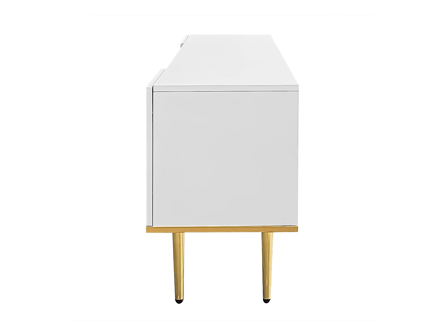 TV-meubel 165x36x55 cm met twee vakken en twee lades van wit spaanplaat voor de woonkamer