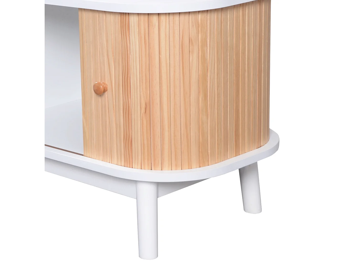 Meuble TV 170x39.5x46 cm, portes et tiroirs, solution de rangement, MDF, blanc et bois