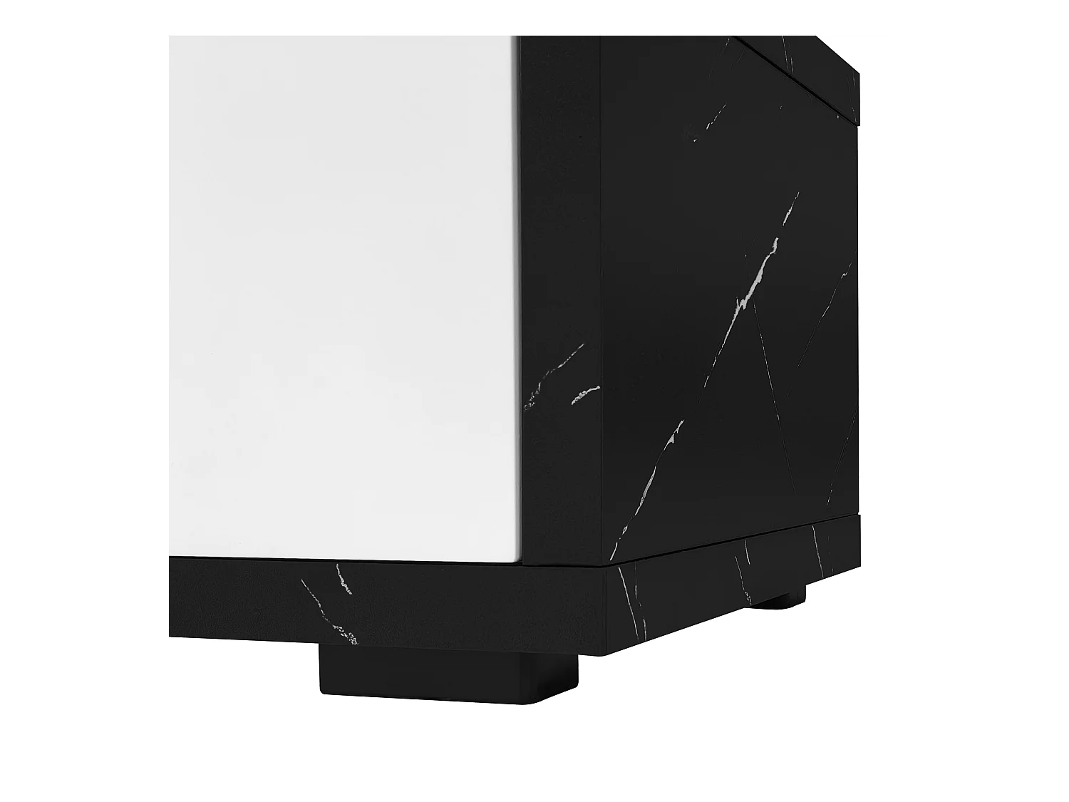 Meuble TV 260x40x30 cm avec casier à longueur réglable MDF et panneaux de particules en blanc et noir pour salon