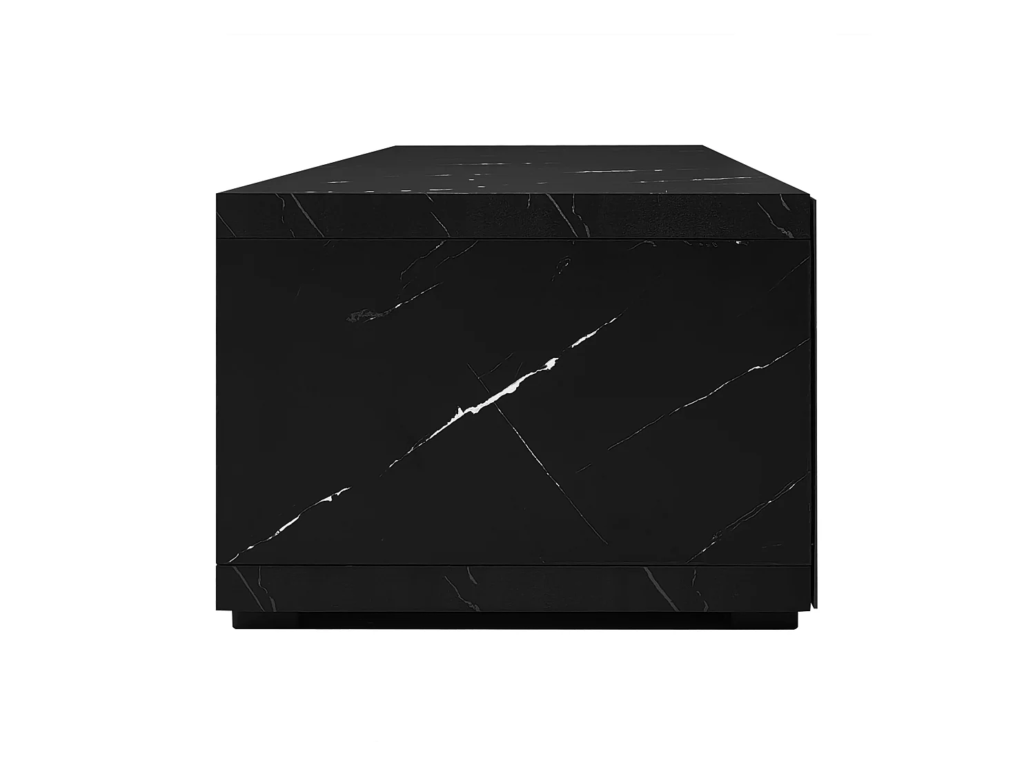 Meuble TV 260x40x30 cm avec casier à longueur réglable MDF et panneaux de particules en blanc et noir pour salon