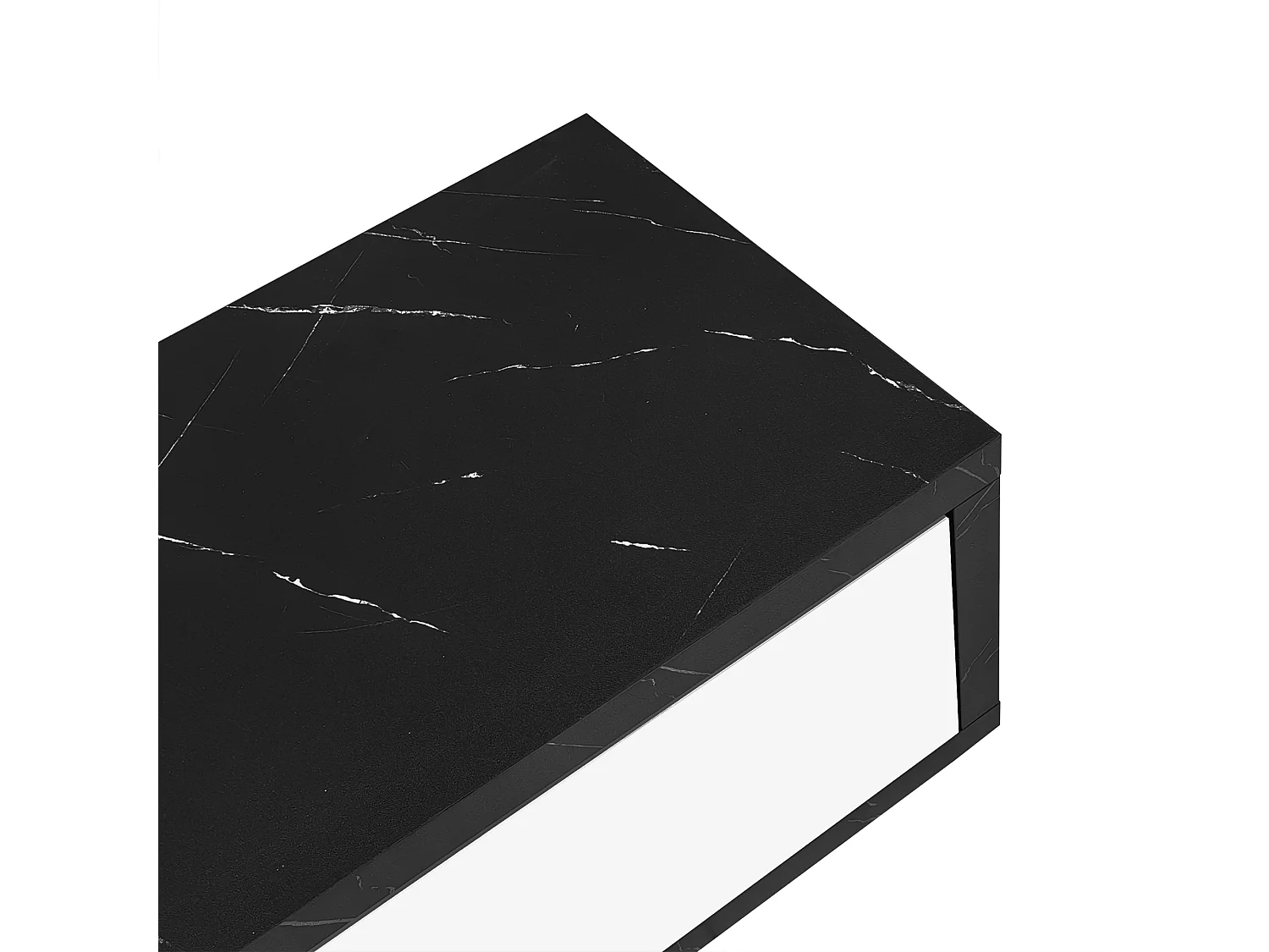 Meuble TV 260x40x30 cm avec casier à longueur réglable MDF et panneaux de particules en blanc et noir pour salon