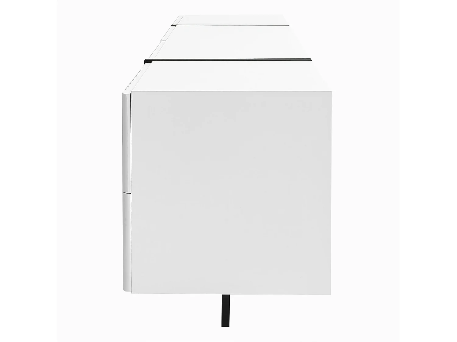 Meuble TV 190x35x45cm avec 3 portes 2 tiroirs Matériel MDF Blanc pour salon