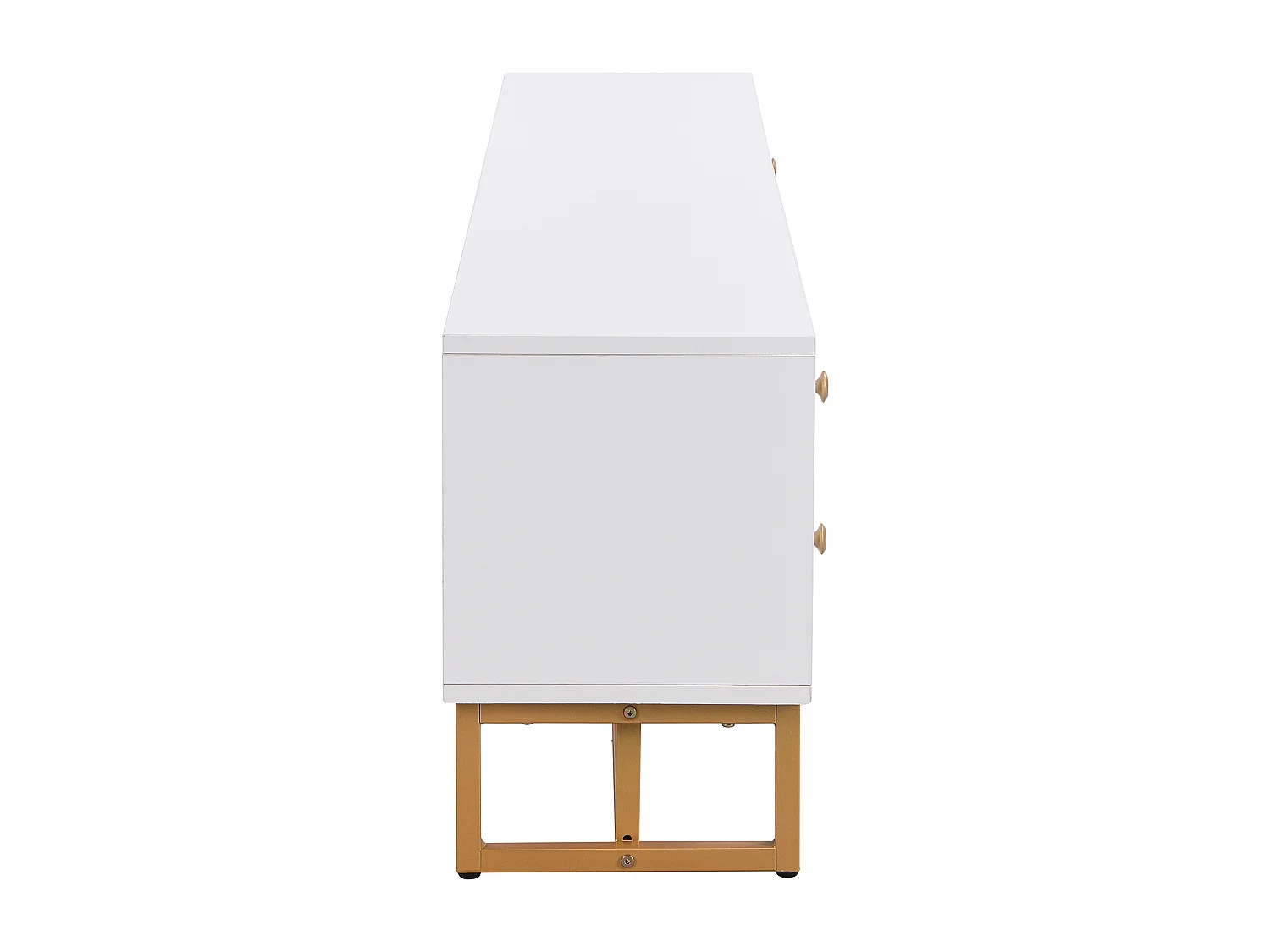 TV-meubel 175x30x46 cm met vier lades en twee opbergkasten MDF-materiaal in wit voor woonkamer