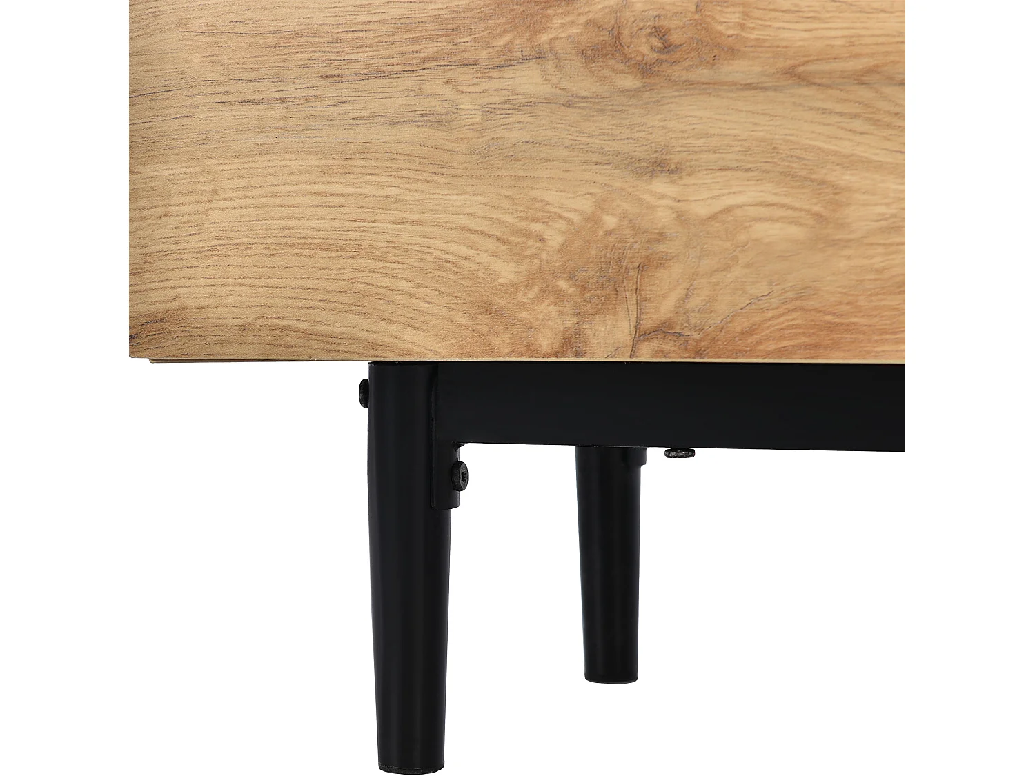 Meuble TV 175x31x41 cm, éclairage LED 7 couleurs, grand rangement, MDF, chêne clair