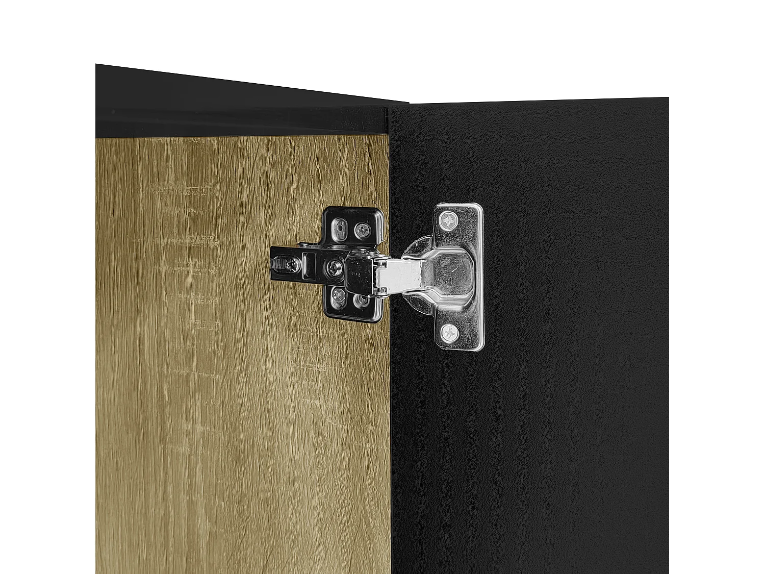 TV-meubel 170x35x46 cm met vakken van MDF-materiaal in zwart voor woonkamer