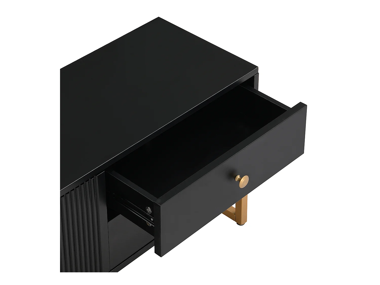 TV-meubel 175x30x46 cm met vier lades en twee opbergkasten MDF-materiaal in zwart voor woonkamer