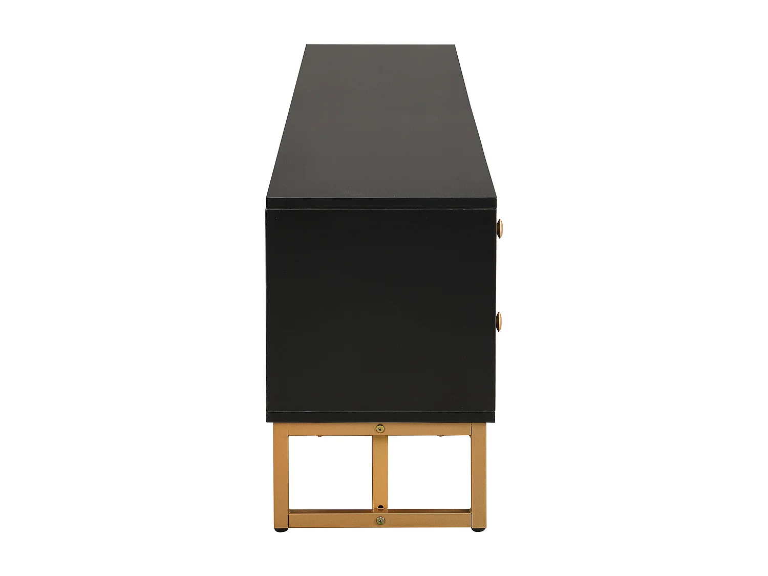 Meuble TV 175x30x46 cm avec quatre tiroirs et deux armoires de rangement Matériau MDF en noir pour salon