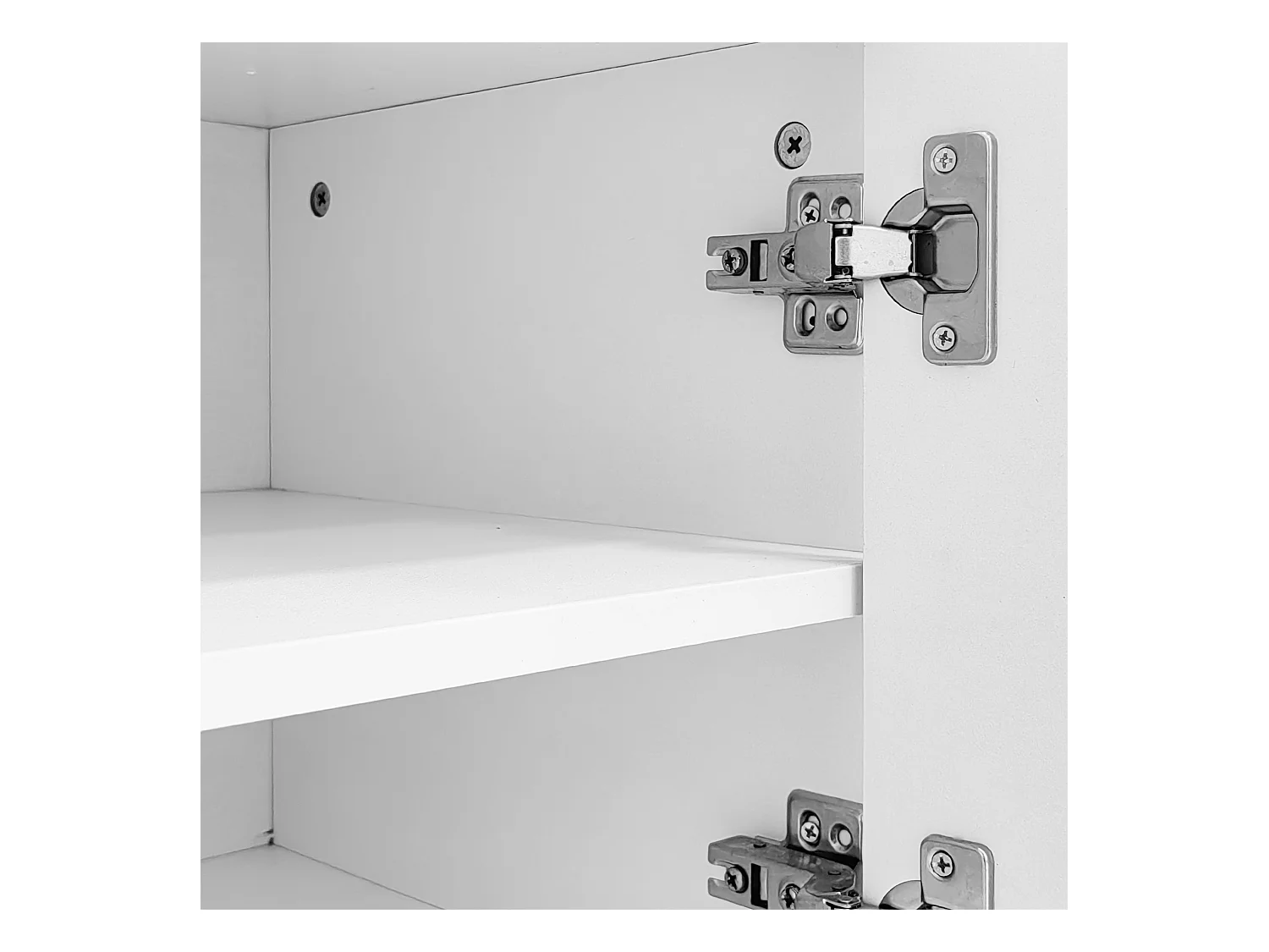 TV-meubel 170x38x44 cm met drukknopdeur en opbergplank van witte spaanplaat voor de woonkamer