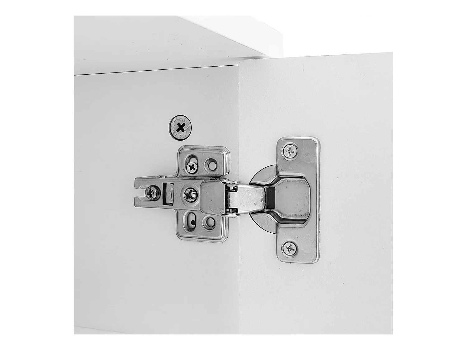 TV-meubel 170x38x44 cm met drukknopdeur en opbergplank van witte spaanplaat voor de woonkamer