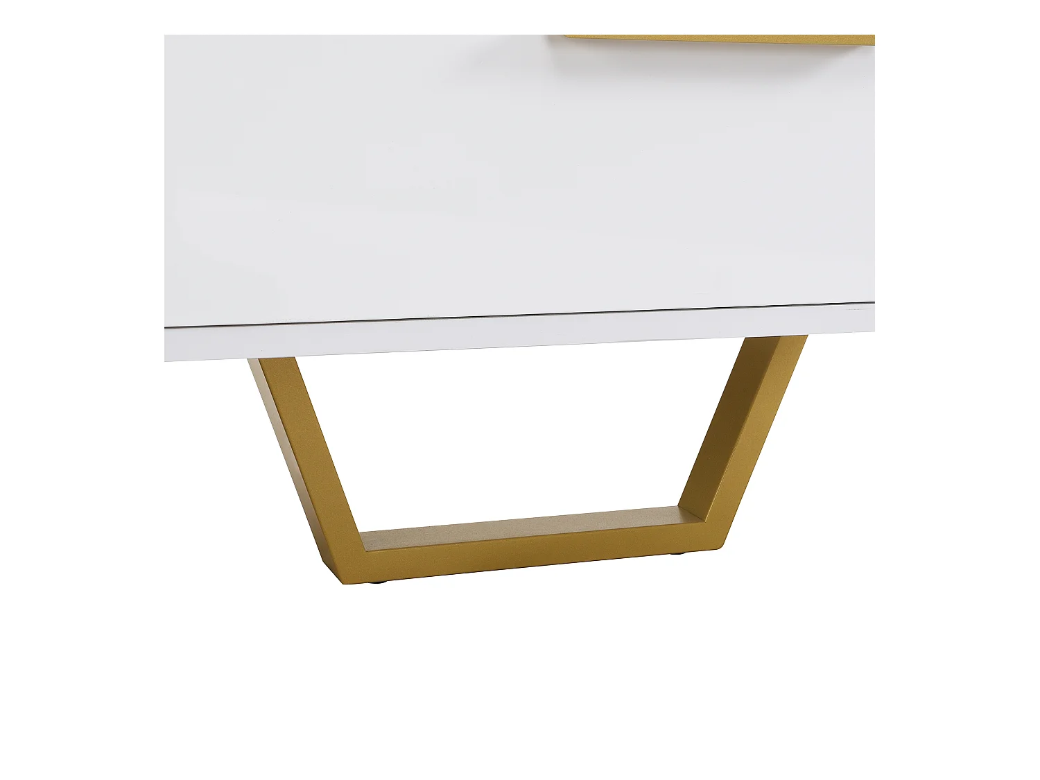 TV kast 170x40x53.5cm met plankjes gouden handgrepen en poten vier deuren met textuur en twee laden brengen Materiaal MDF en Wit