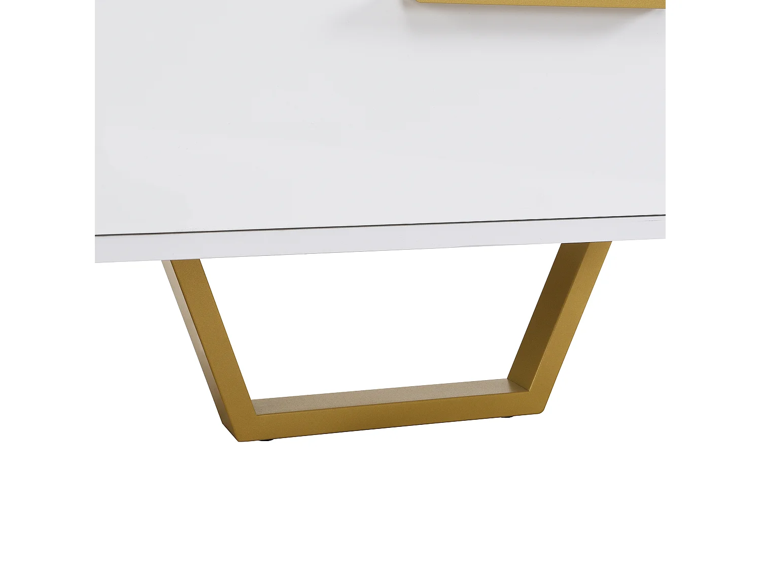 TV kast 170x40x53.5cm met plankjes gouden handgrepen en poten vier deuren met textuur en twee laden brengen Materiaal MDF en Wit