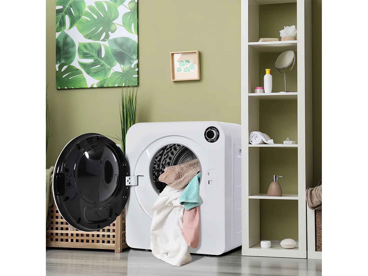 Sèche linge 49x(34.5+4.5)x59 cm, 5 programmes, montage mural possible, ABS, blanc