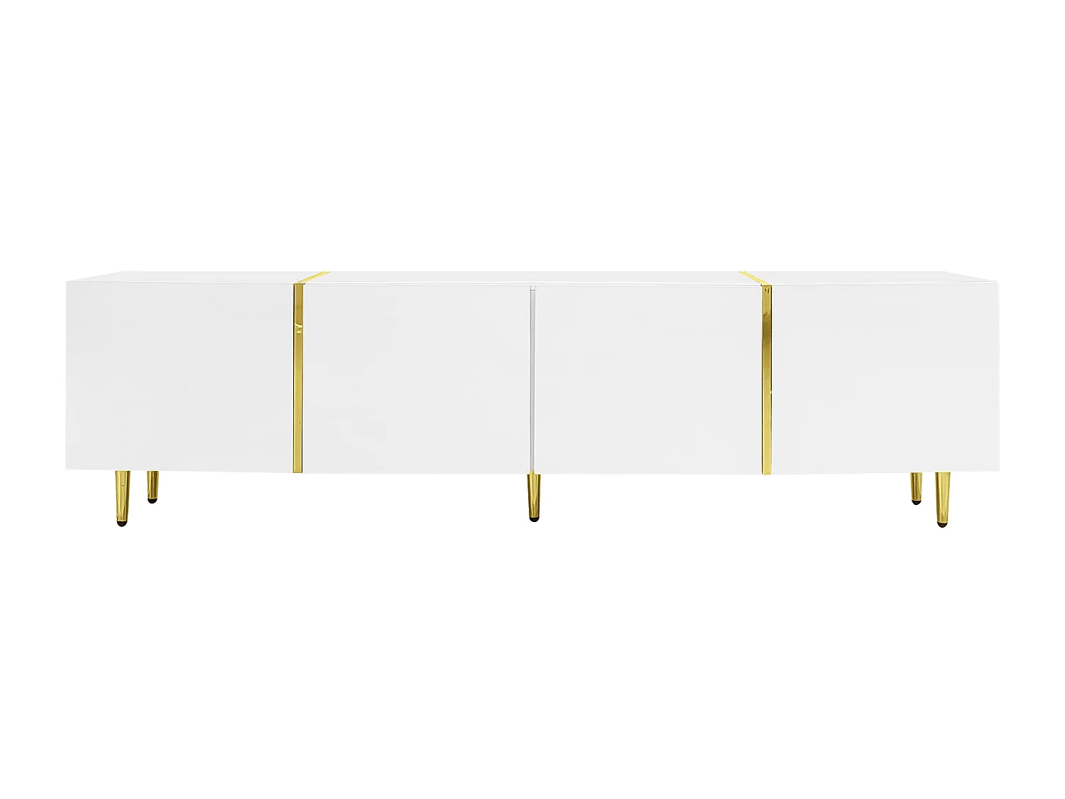 TV-meubel 170x35x46 cm, 4 deuren, soft close scharnieren, grote opbergcapaciteit, MDF, wit