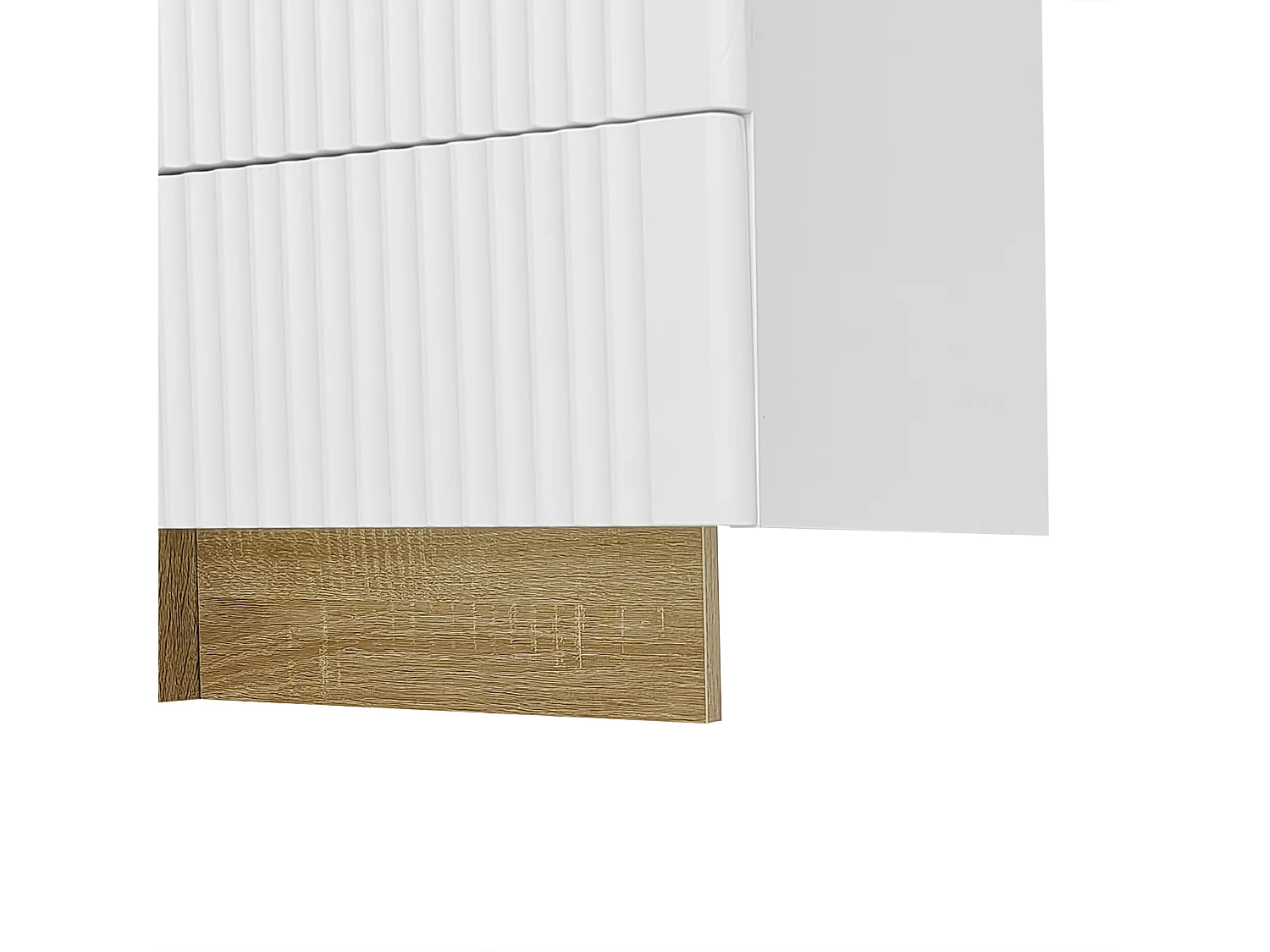 TV kast 190x35x45cm met 3 deuren 2 laden en gouden decoraties brengen Materiaal MDF en Wit