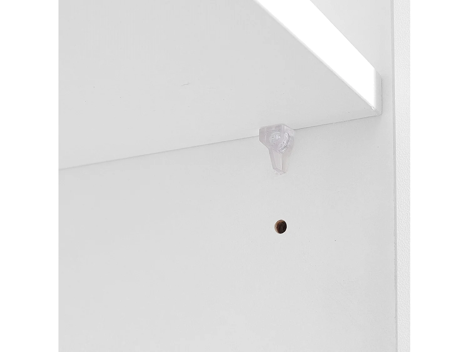 Meuble TV 175x38x56 cm avec étagères réglables et portes à pousser matériau en panneaux de particules blanc pour salon