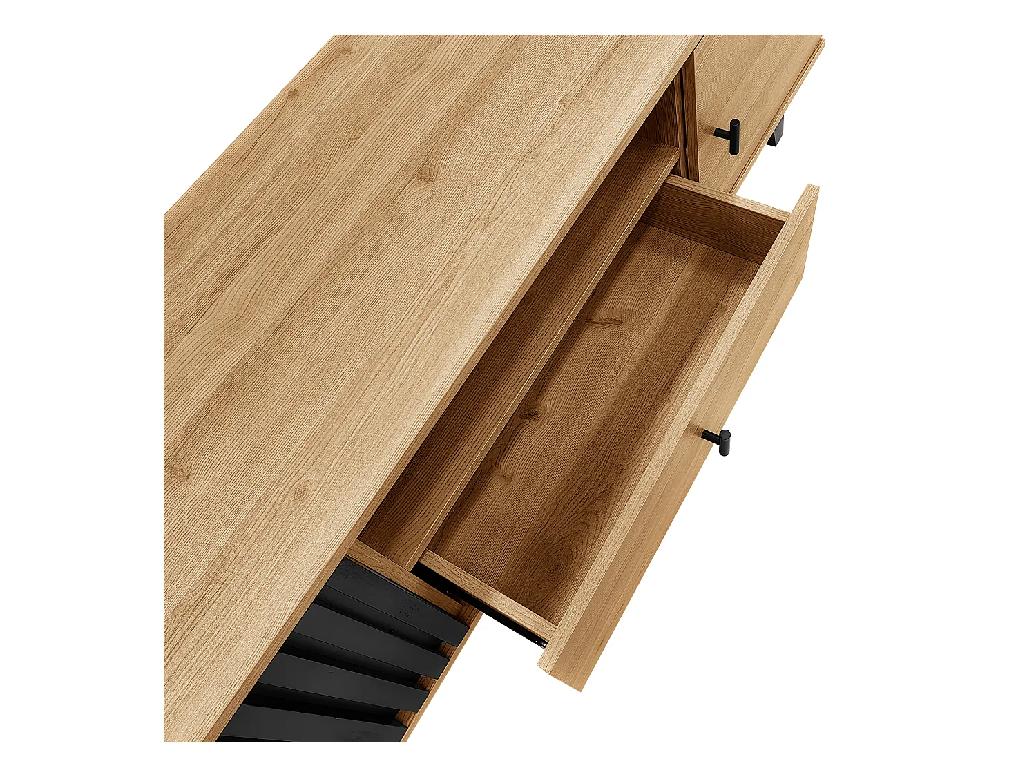 TV kast 170x40x50.5cm met twee deuren een compartiment en een laad brengen Materiaal Spaanplaat en Natuurlijke kleur