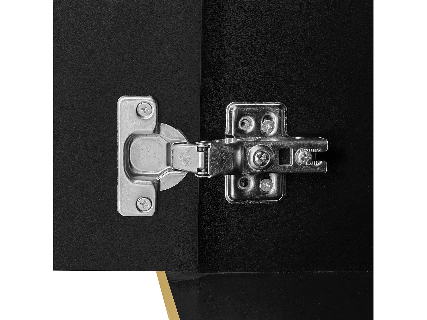 Meuble TV 175x40x45 cm avec tiroirs et armoires de rangement panneaux de particules noir et or pour salon