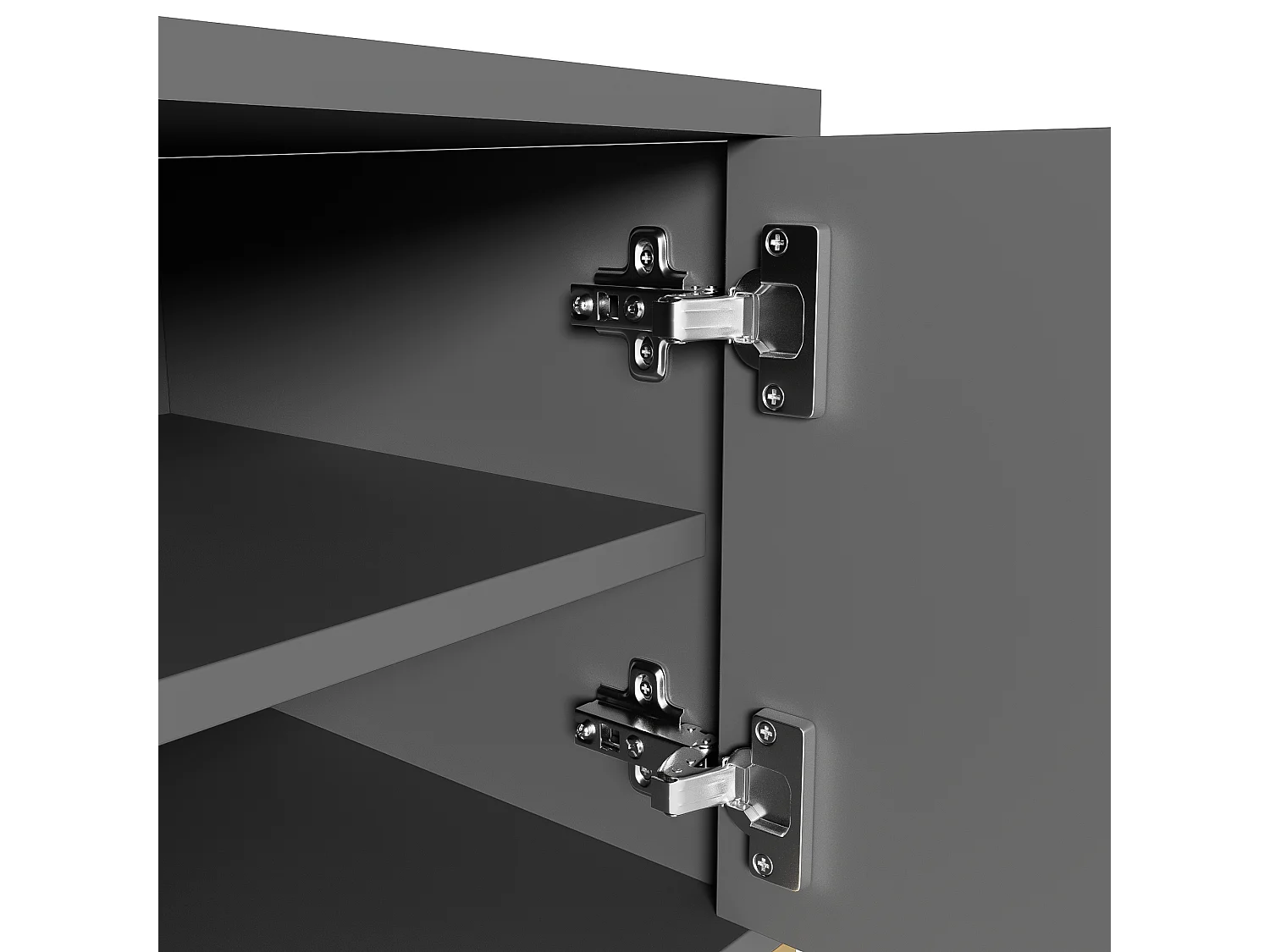 Meuble TV 170x40x45.5 cm avec support de rangement panneaux de particules en noir pour salon