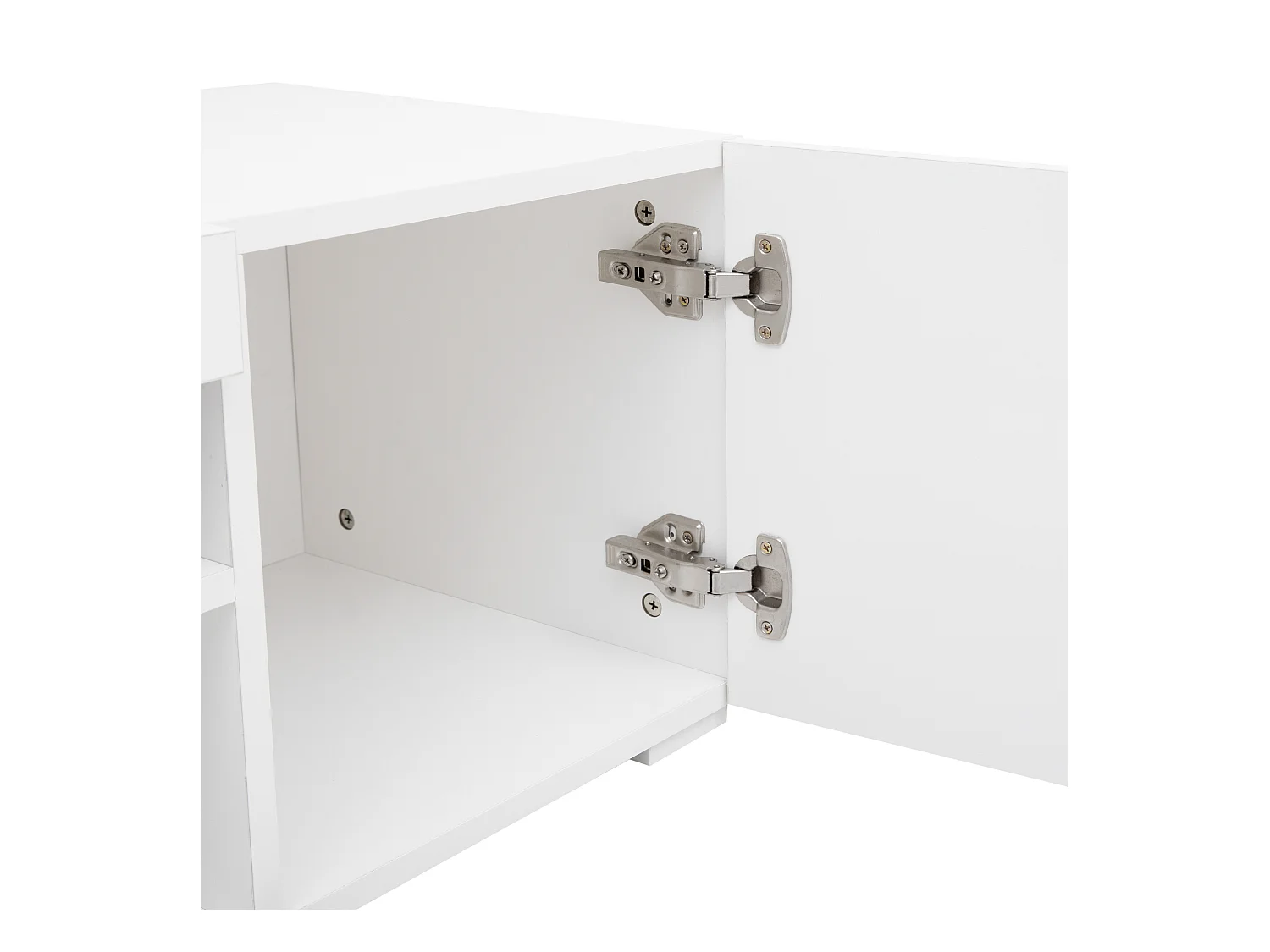 TV kast 240x38.5x35.5cm met veranderlijke LED verlichting symmetrisch ontwerp en opslagfunctie brengen Materiaal MDF en Wit