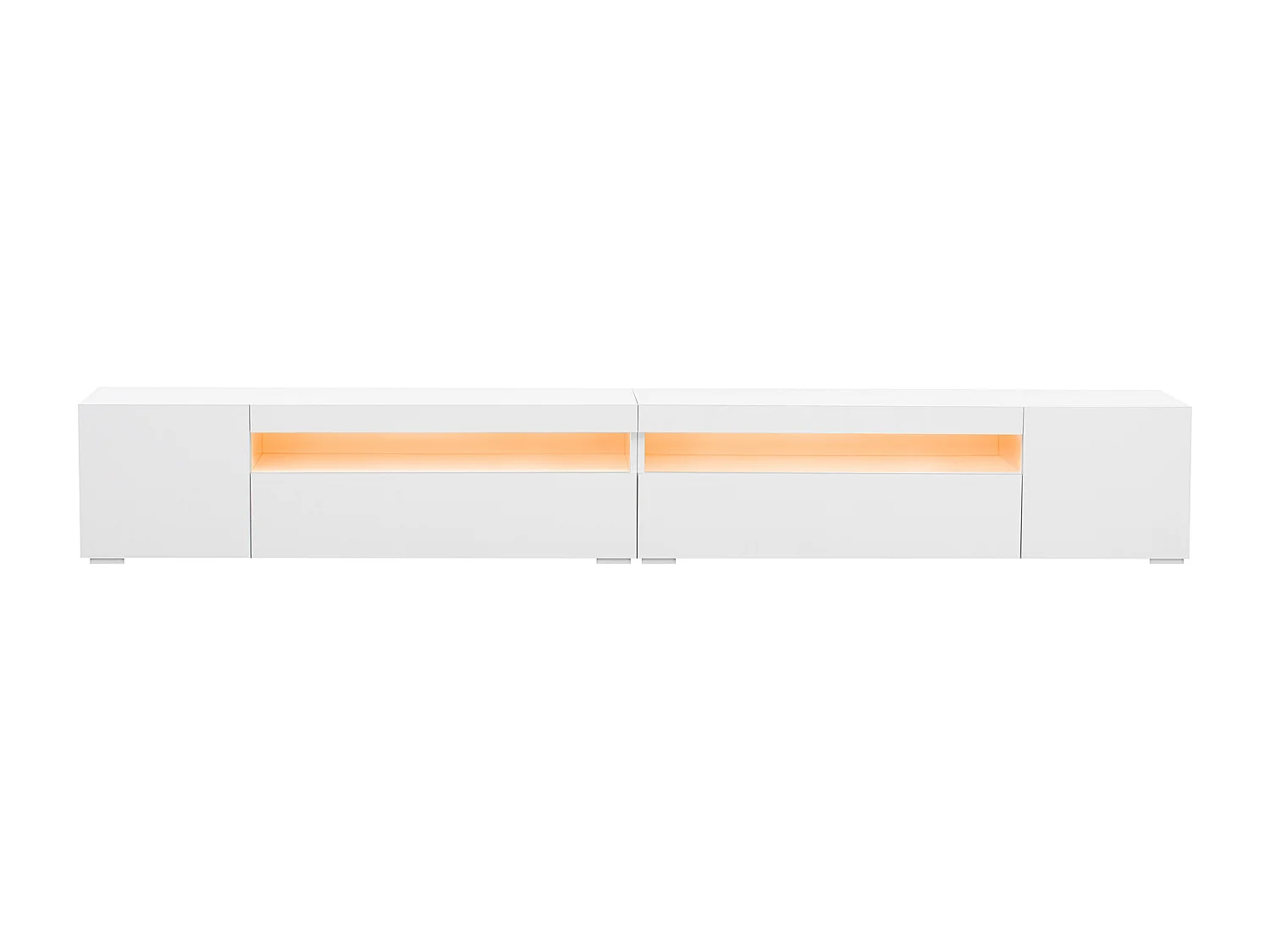 TV kast 240x38.5x35.5cm met veranderlijke LED verlichting symmetrisch ontwerp en opslagfunctie brengen Materiaal MDF en Wit