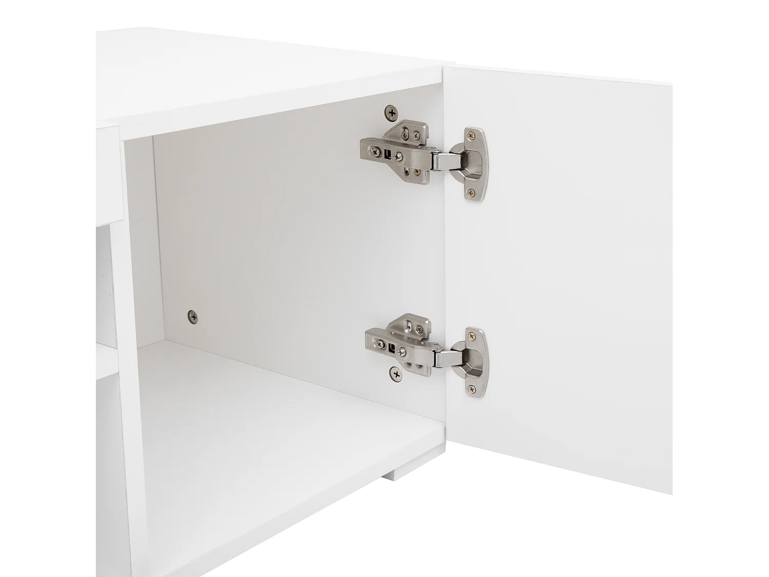 TV kast 240x38.5x35.5cm met veranderlijke LED verlichting symmetrisch ontwerp en opslagfunctie brengen Materiaal MDF en Wit