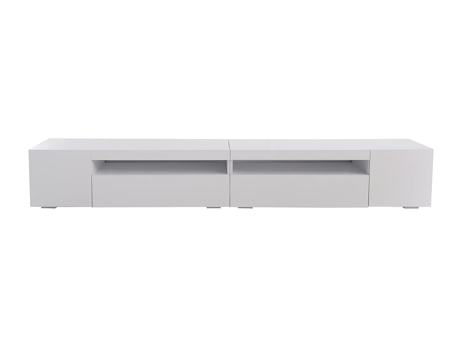 TV kast 240x38.5x35.5cm met veranderlijke LED verlichting symmetrisch ontwerp en opslagfunctie brengen Materiaal MDF en Wit