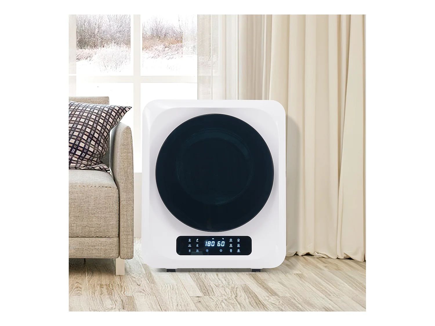 Armoire de séchage 48x40x58cm 850W Six modes de séchage Lampe UV à désinfecter Montage mural Écran LED Plastic Matériel blanc