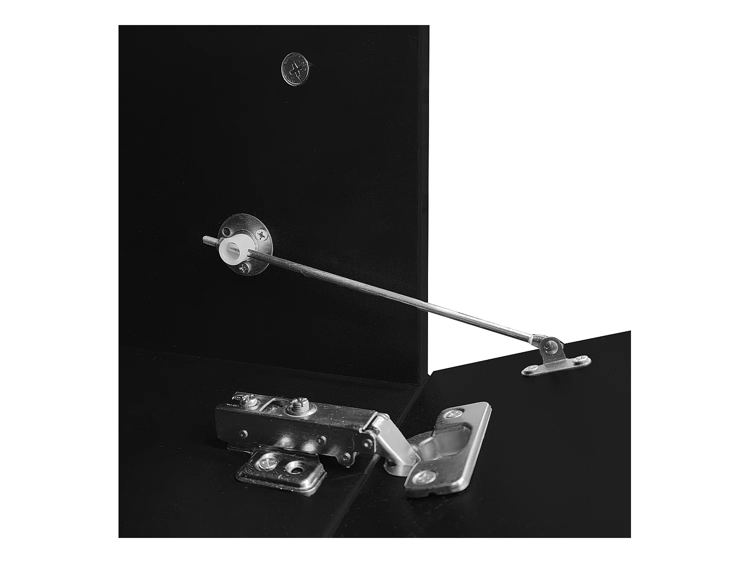 Meuble TV 260x40x30 cm avec casier à longueur réglable MDF et panneaux de particules en marbre blanc pour salon