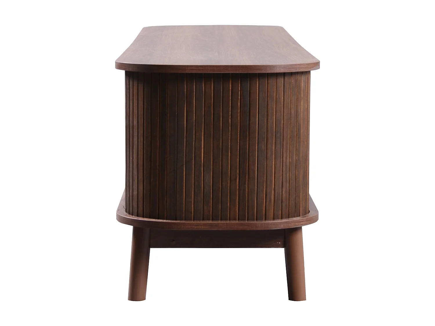 Meuble TV 170x39.5x46cm Porte et tiroir Côtés en rotin Matériel MDF Couleur naturelle Convient pour le salon