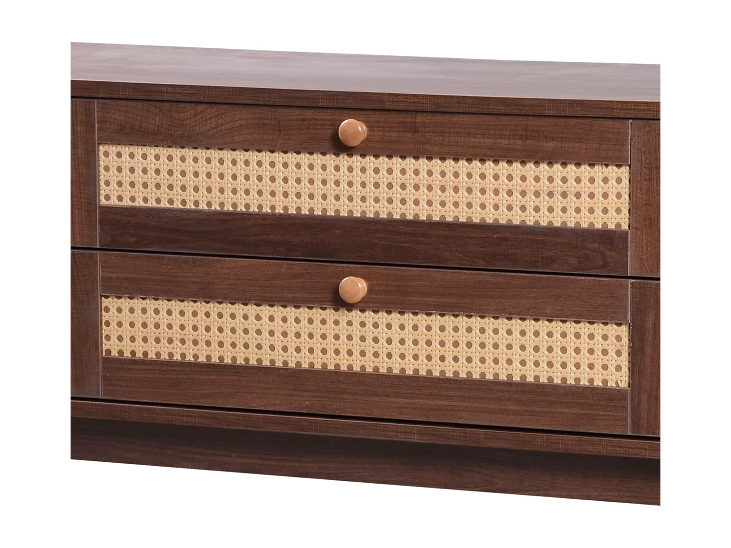 Meuble TV 170x39.5x46 cm, portes coulissantes, rangement avec portes et tiroirs, MDF, naturel