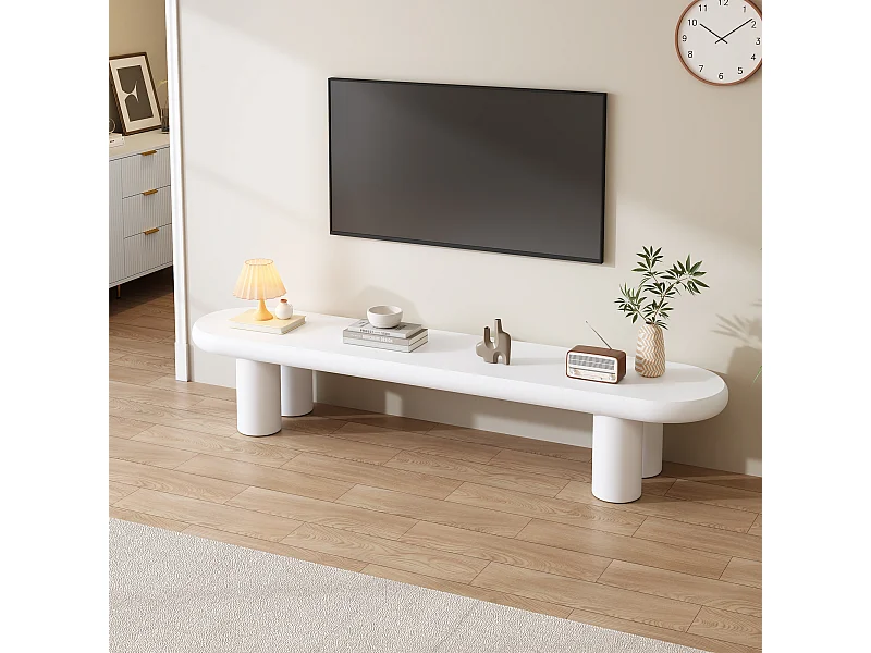 TV-kast 160x40x40cm modern minimalistisch 4 poten wit voor woonkamer