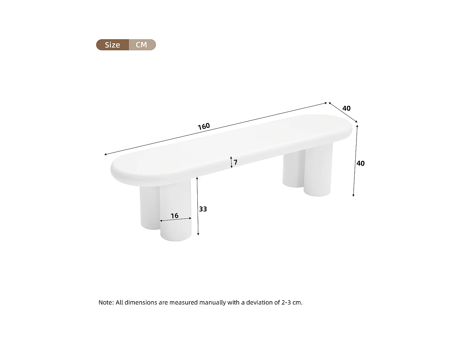 TV-kast 160x40x40cm modern minimalistisch 4 poten wit voor woonkamer