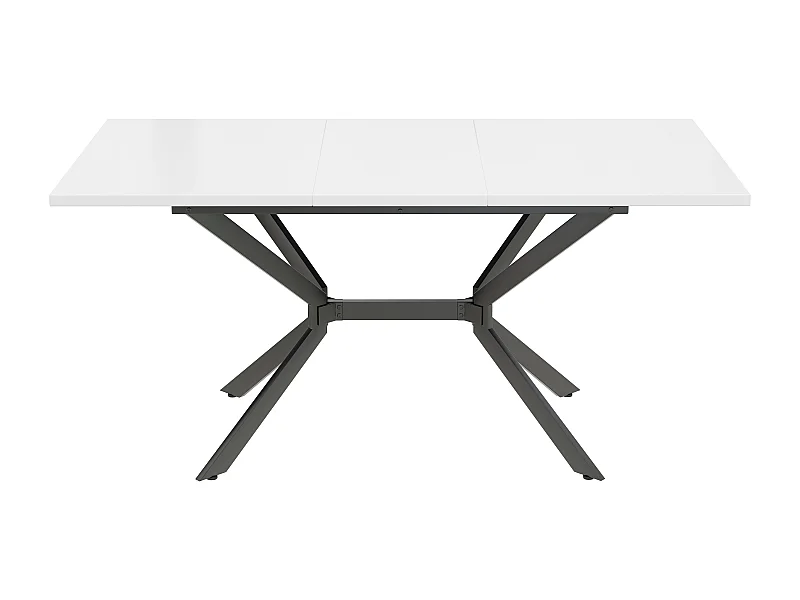 Table à manger extensible 120x80x75 cm, design minimaliste, structure stable, MDF, blanc