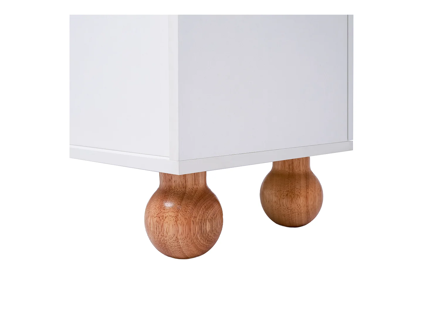 TV kast 170x37x47cm met deuren opslagruimte en houten poten brengen Materiaal Spaanplaat en Wit