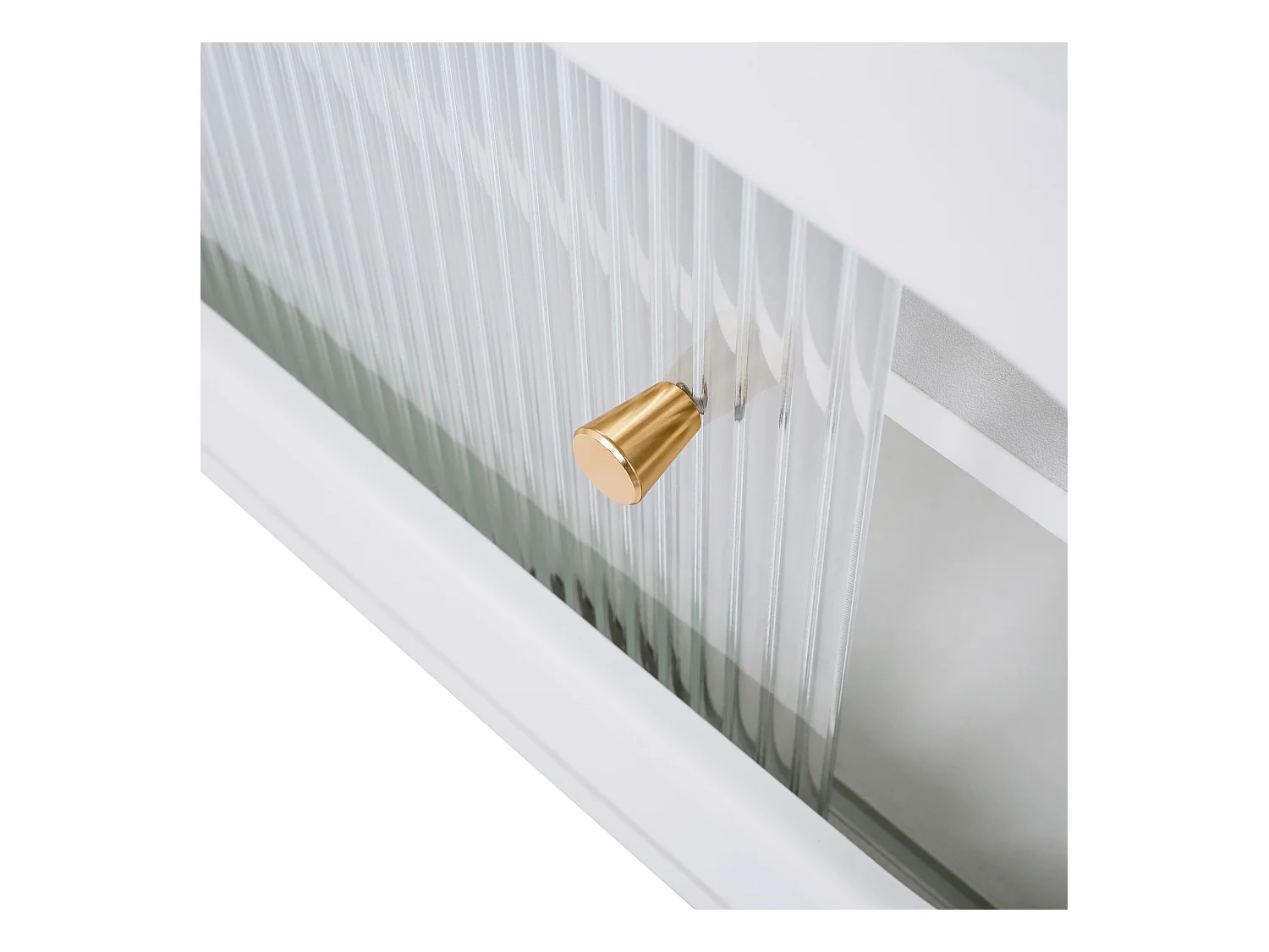 TV kast 170x37x47cm met deuren opslagruimte en houten poten brengen Materiaal Spaanplaat en Wit