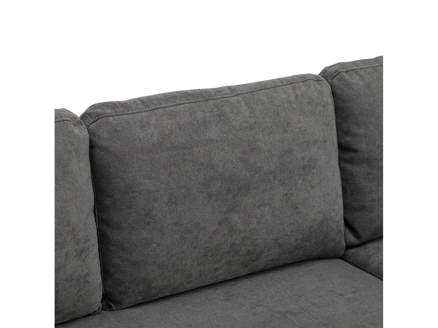 Canapé d’angle convertible 214x131x87 cm, USB intégré, rangements, roulettes, tissu Oxford gris foncé