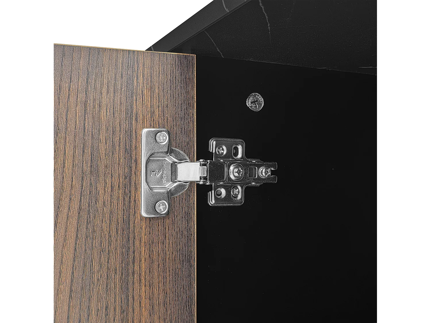 Meuble TV 200x38x50 cm, éclairage LED multicolore, 2 portes, 2 tiroirs, MDF, noir et bois