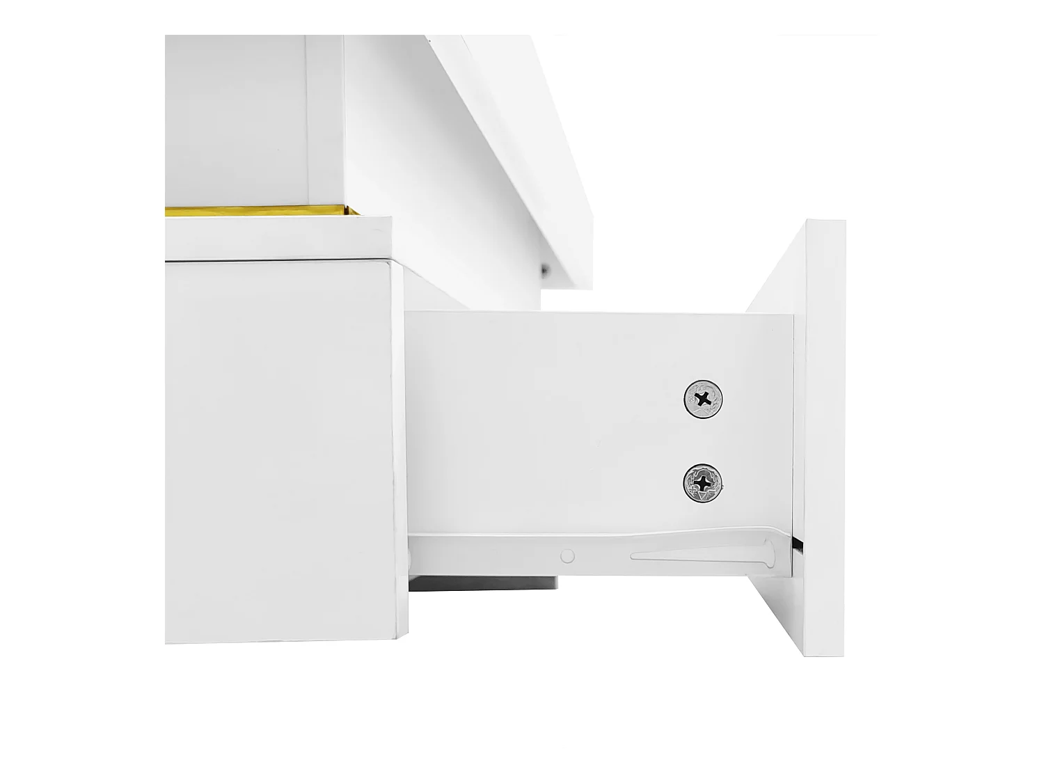 Salontafel 70x70x35,5 cm met twee lades van wit spaanplaat voor de woonkamer