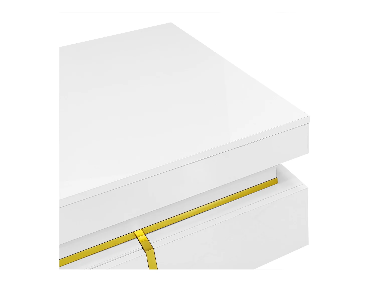 Salontafel 70x70x35,5 cm met twee lades van wit spaanplaat voor de woonkamer