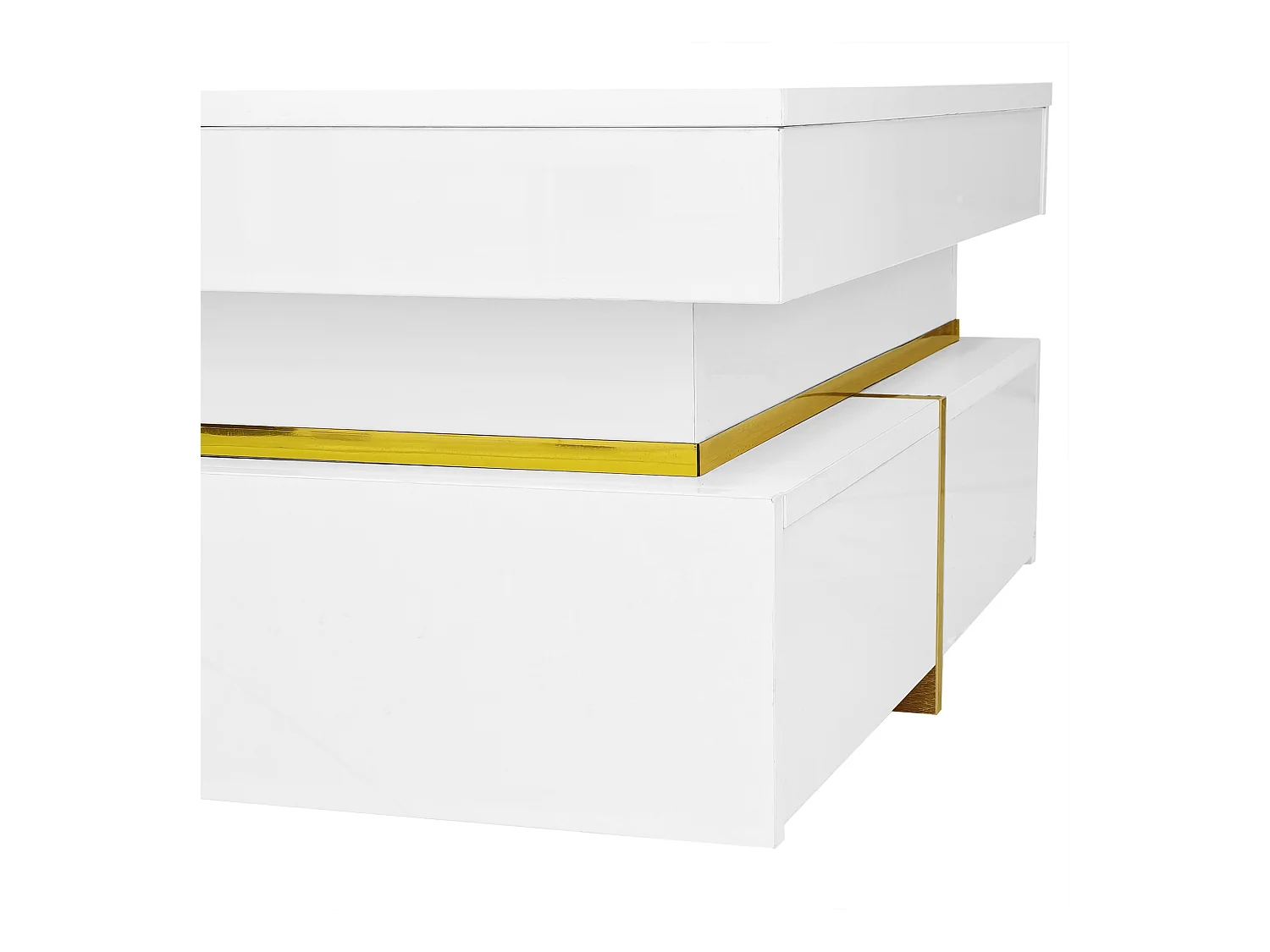 Salontafel 70x70x35,5 cm met twee lades van wit spaanplaat voor de woonkamer