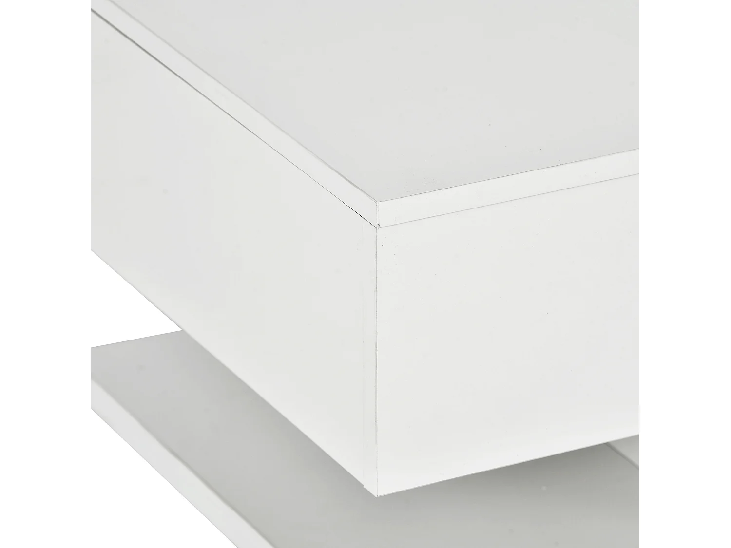 Table basse moderne 2 tiroirs finition brillante blanc salon bureau