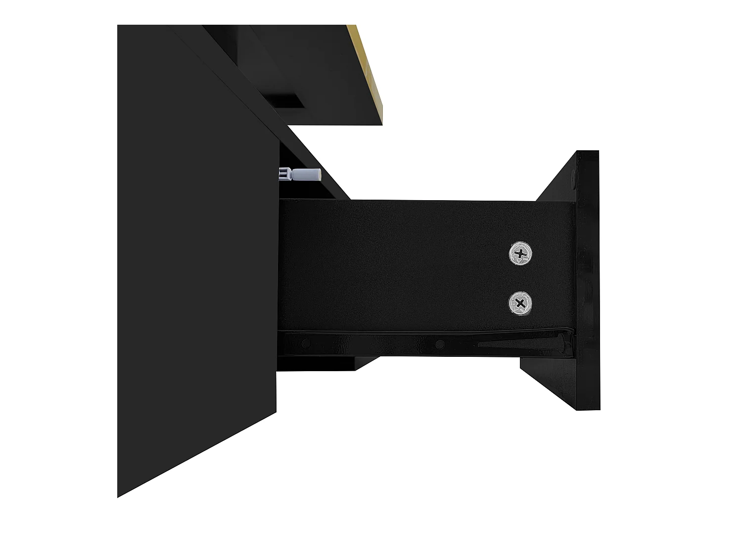 Table basse 100x50x38.5cm Avec lumière LED avec tiroir Espace de rangement Matériel Panneau de particules Noir pour salon