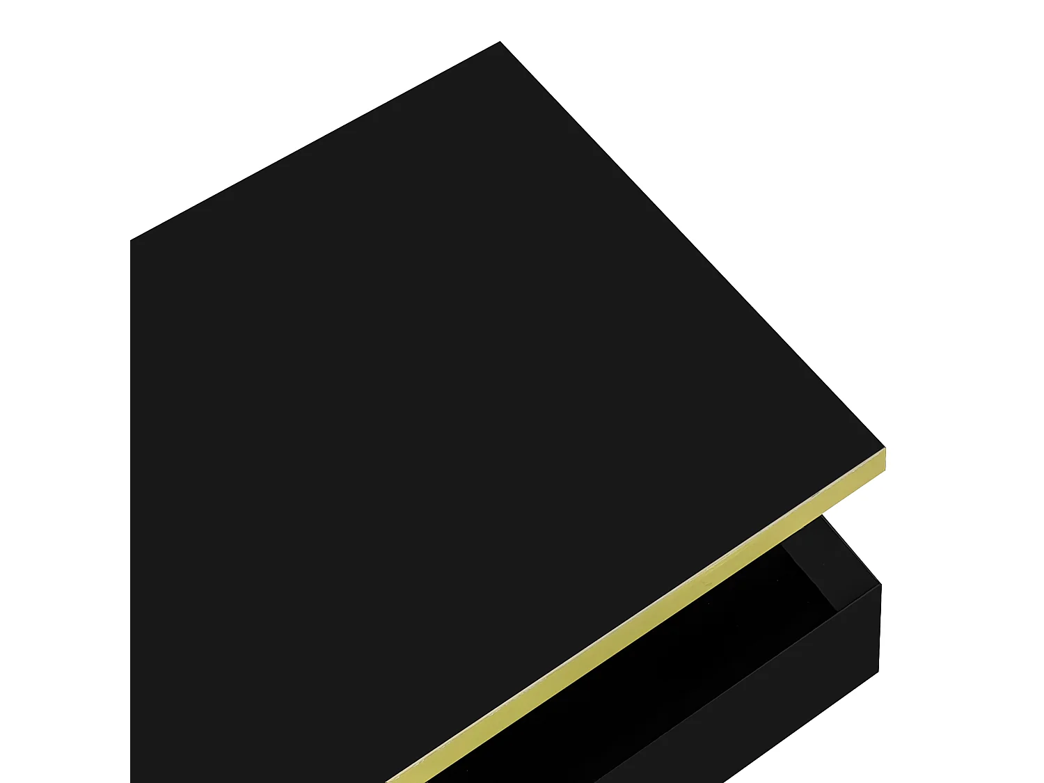 Salontafel 100x50x39 cm, 2 niveaus, ingebouwde lade, glanzende afwerking, spaanplaat, zwart