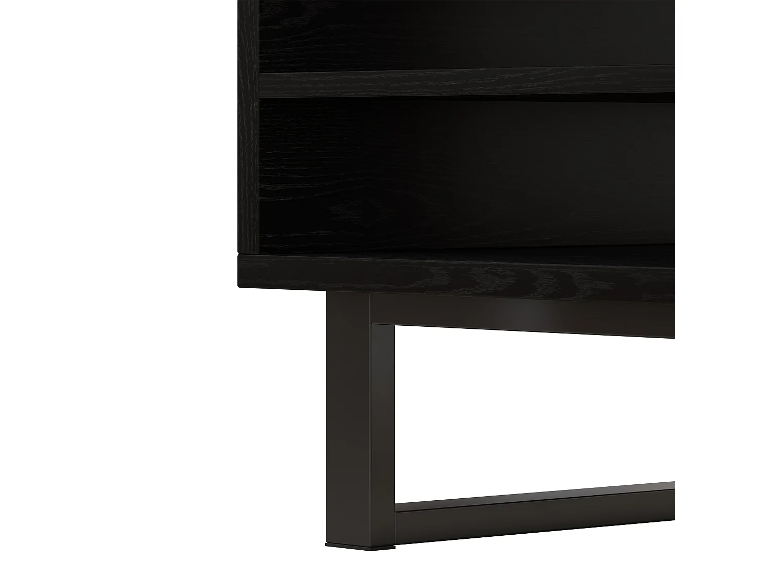 Table basse 100x50x40 cm, rangements avec 3 compartiments et tiroir, poignées en fer, panneau de particules naturel et noir