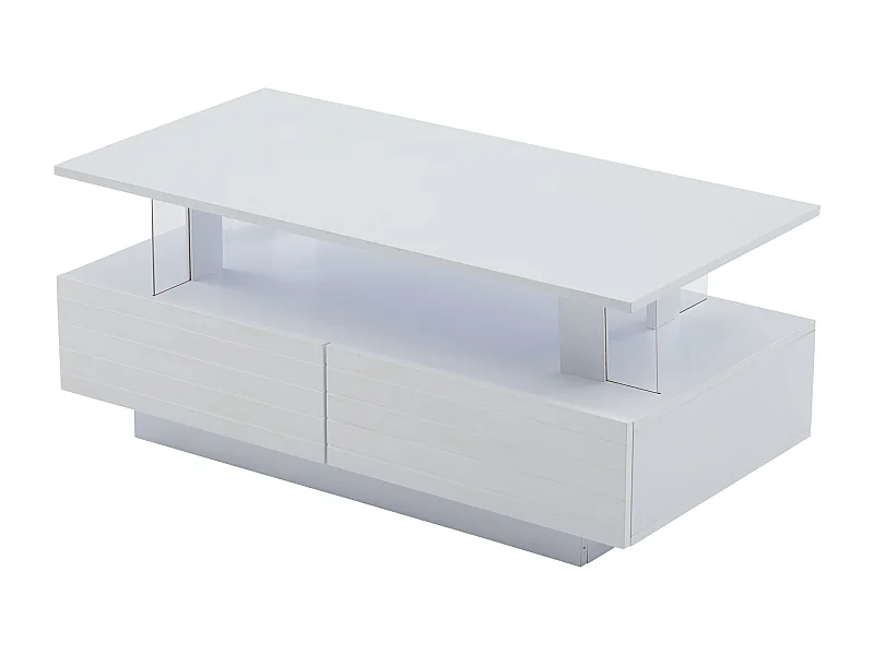 Acryl LED salontafel met geïntegreerde opbergruimte en multifunctionele bediening wit voor de woonkamer